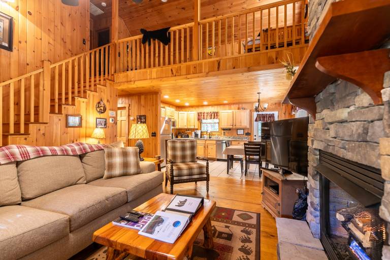 A Bears Hill Log Cabin in Boone with hot tub large yard and pond — photo 4