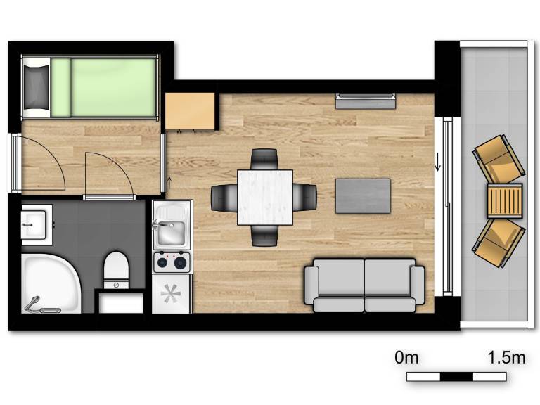 Vacation home with 1 room for 4 persons — photo 5