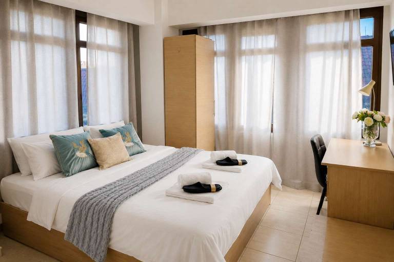 Sunny Studio w Balcony Near Thessaloniki Center