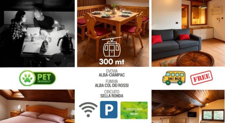Holiday apartment with 2 rooms for 6 persons in Canazei