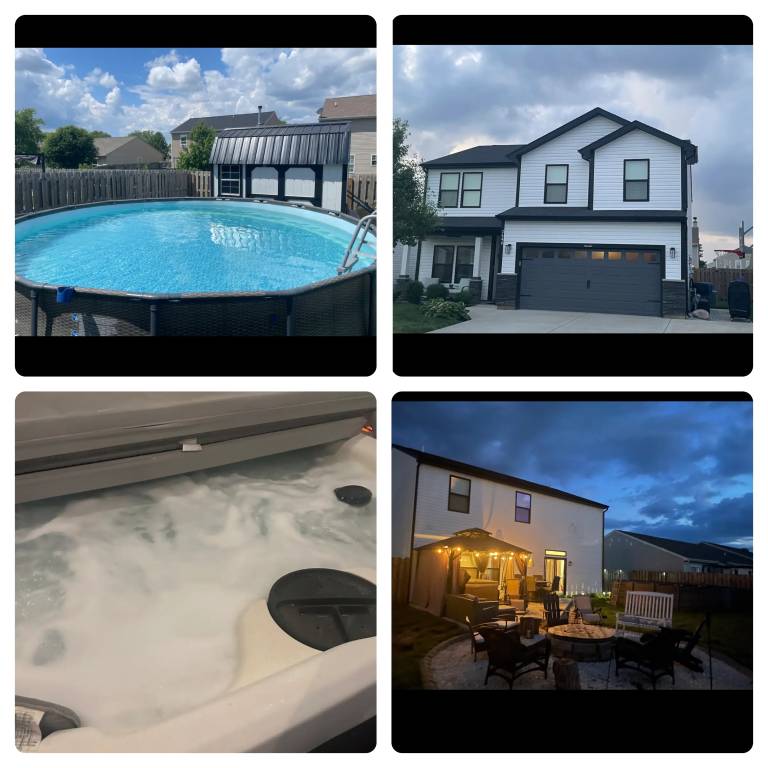 Vacation home with private pool, hot tub & barbeque in Lafayette, IN