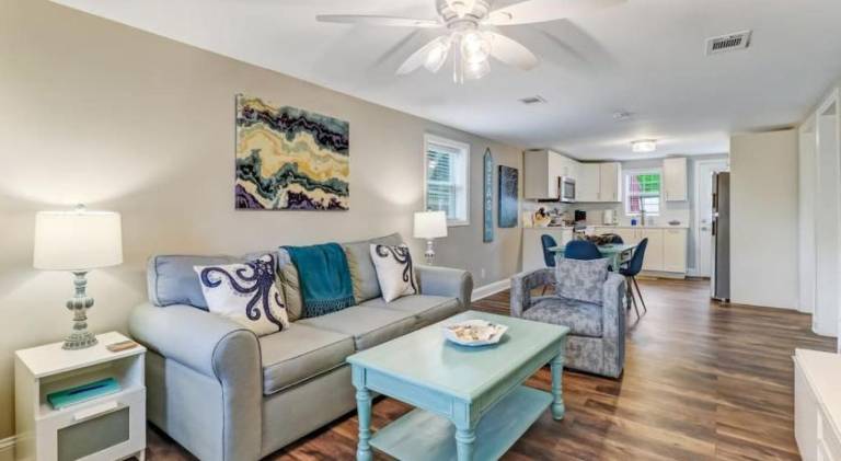 Tropical Beach Bungalow Down - Backyard - Grill - Across Street from Beach in Fernandina Beach, FL