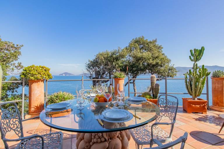 Prestigious beachfront luxury villa with private access to the beach. in Marciana