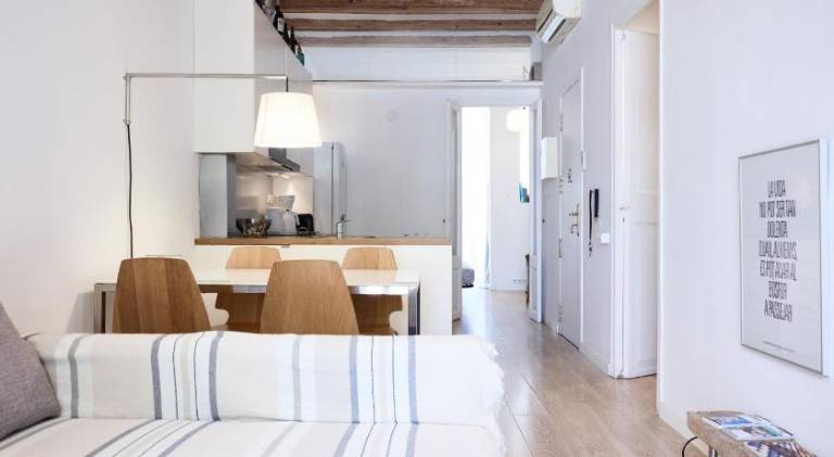 Sunny apartment on the square in Barcelona
