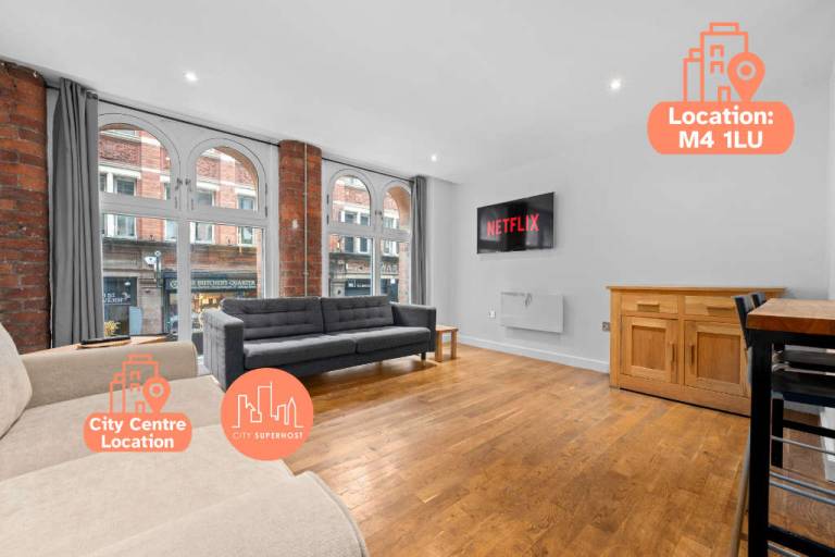 Child-friendly beautiful rental apartment | Next to Manchester Town Hall | Suitable for remote work | Pets are welcome in Manchester