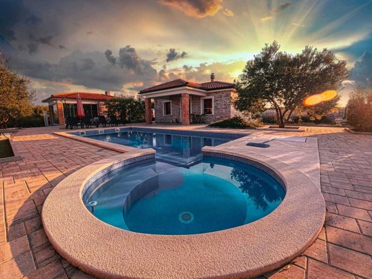 Family-oriented charming vacation home with pool, garden & barbecue | Pool view | Pets allowed in Vodice