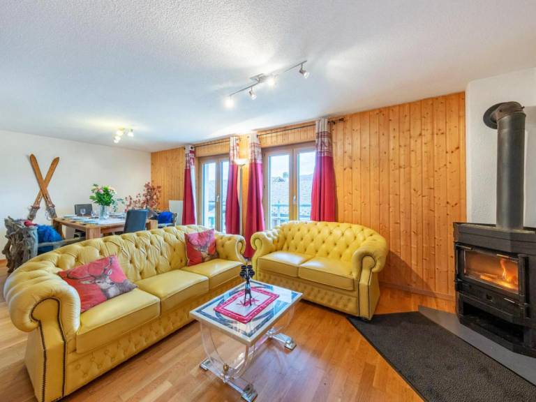 Chalet, wifi, 200m from resort center, view mountain, balcony, fireplace or stove, tv, ski locker in Vex