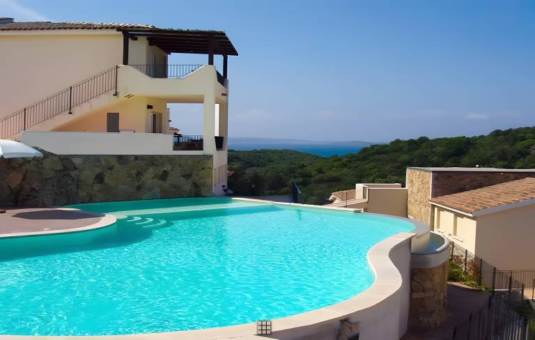 Apartment 'Simone' with Sea View, Shared Pool and Air Conditioning in Baja Sardinia
