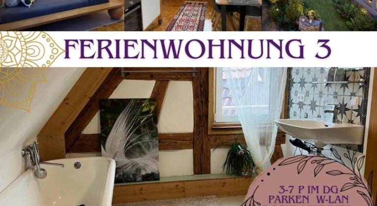 Ferieninrosengarten 1 Zi Appartement 190 cm Deckenhohe ODER große 4 Zi DG WHG in Schwäbisch Hall
