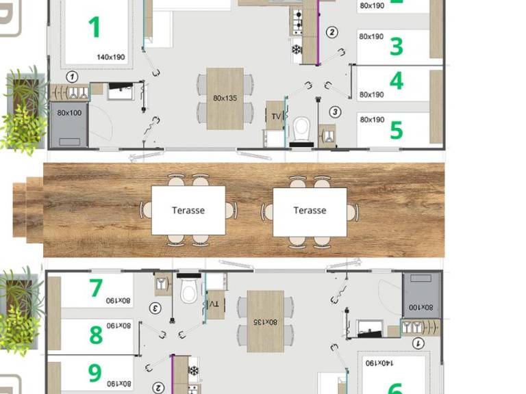 Mobile home with terrace & heated pool — photo 4