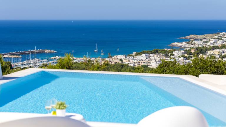 Villa with garden, patio & private pool | Pool view in Castrignano del Capo
