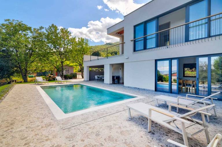 Villa with garden, sauna & pool | Pool view in Opatija