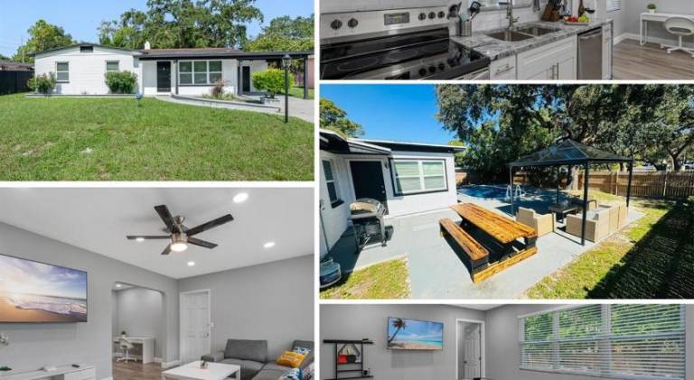 Sunny Haven House - Heated Pool Home Sleeps 10 Near Busch Gardens, Tampa in Tampa, FL