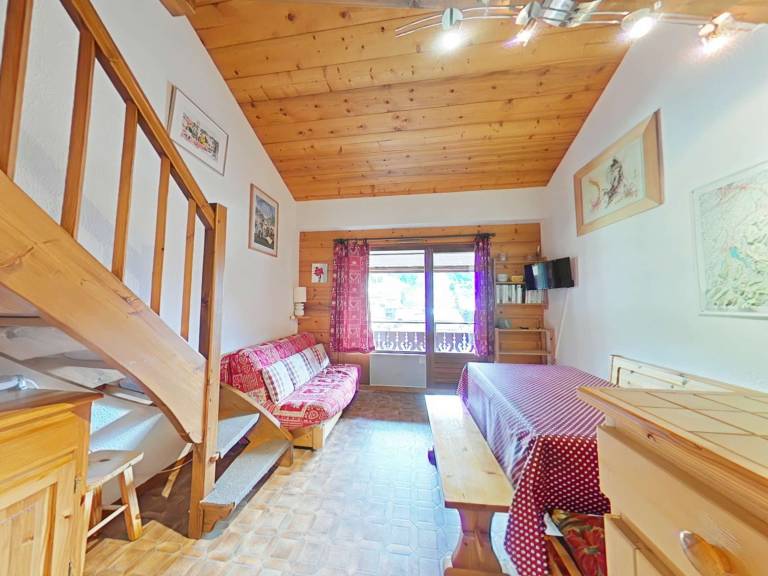 Center, 2 rooms mezzanine, balcony, elevator, 6 beds in Le Grand-Bornand