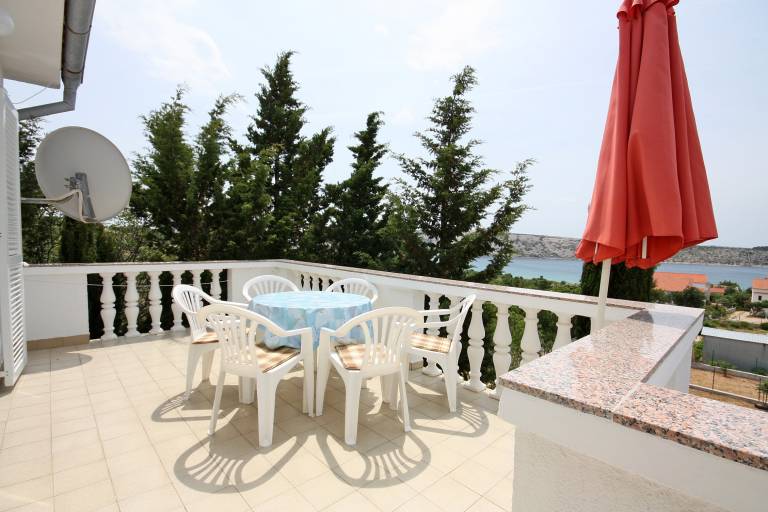 Two bedroom apartment with terrace and sea view Barbat, Rab (A-4962-a) in Rab