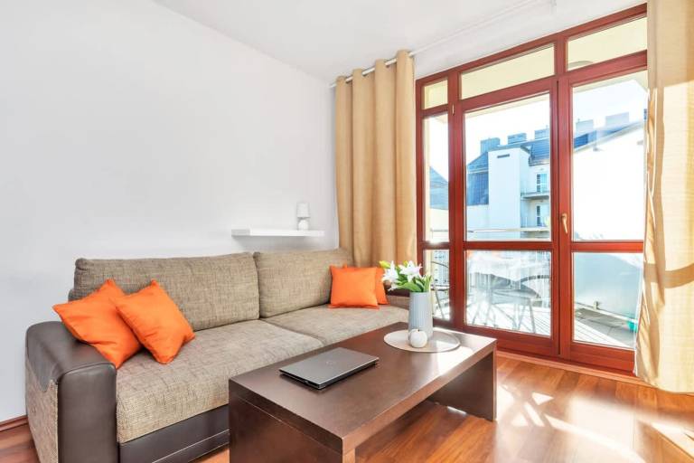 R a Wiatr w Cosy Studio Close to Beach Balcony in Swinoujscie