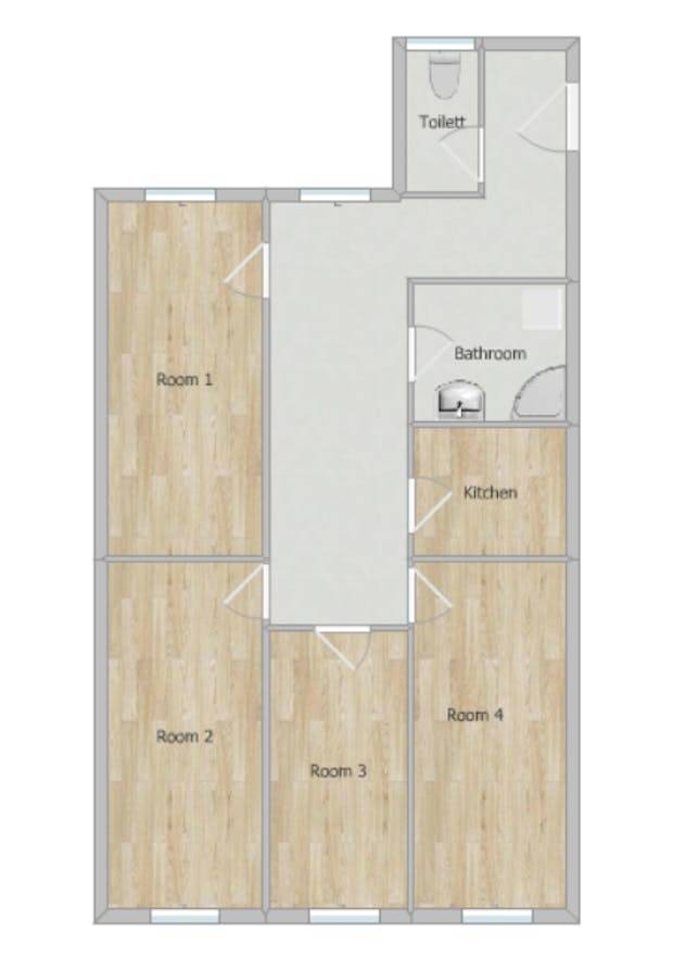 80 m&sup2; Privatzimmer