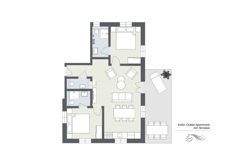 Kollin Chalet-Apartment mit Terrasse und Garten 25EG 47251 — photo 2