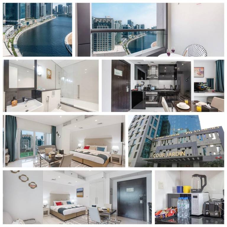Fully equipped vacation home with pool, garden & sauna | Water view | Suitable for remote work | Pet-friendly in Dubai