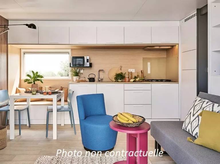 Camping L'Escapade - Taos mobile home, 35 m² (2 bedrooms, 2 bathrooms) terrace by the pond 4 people — photo 2