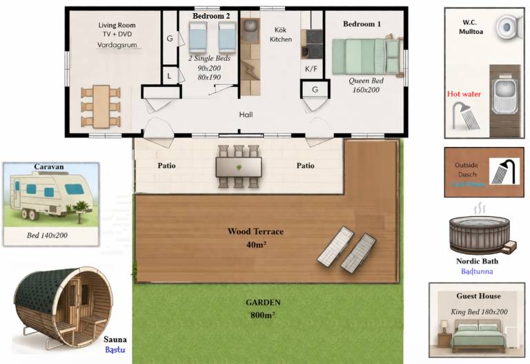 Chalet with sauna, patio & private pool | Nature view — photo 2