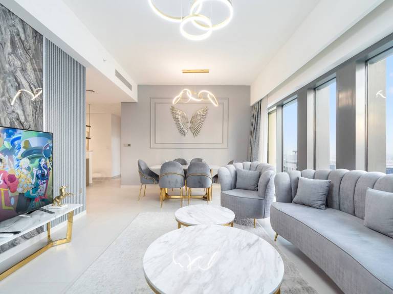 Atemberaubende 3BR Ansicht des Burj und der Dubai Mall