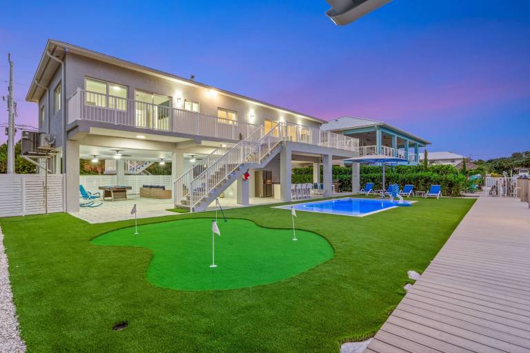 Saltwater Social Game Room Pool Dock Views in Marathon, FL
