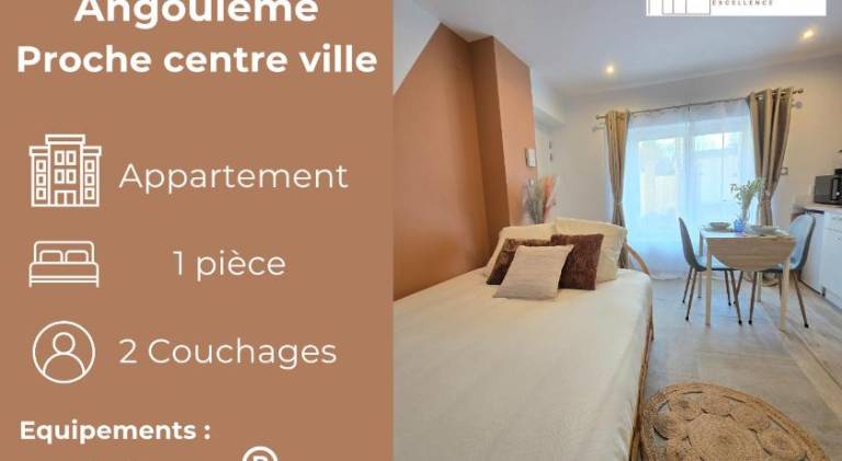 Rental apartment with 1 room for 2 persons in Angouleme