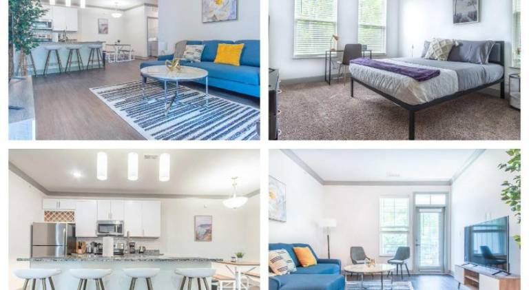 Boulevard Stays Stylish 3BR Getaway Pool Gym Access & Free Parking in Kent, IN