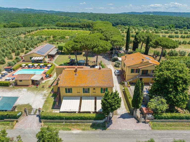 Farm with BBQ, yard & patio | Garden view in Cecina