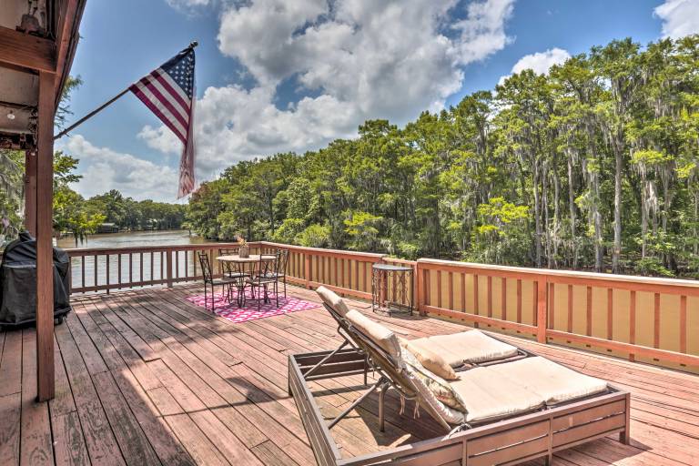 Waterfront Karnack Home w Boathouse & Deck