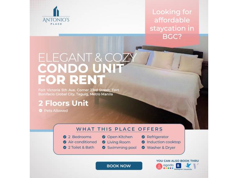 Lovely apartment with pool | Good for workation | Pets are welcome in Taguig