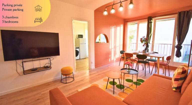 Apartment with 3 rooms for 8 persons in Pantin