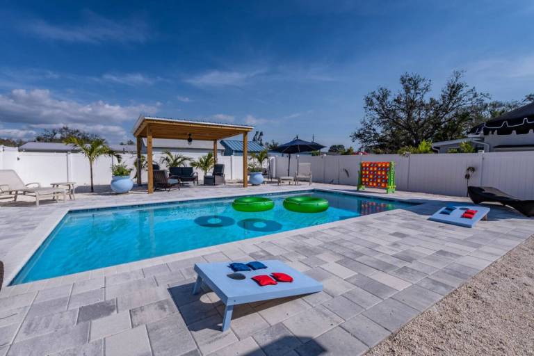 Vacation home with hot tub, garden & private pool | Garden view in Bradenton, FL
