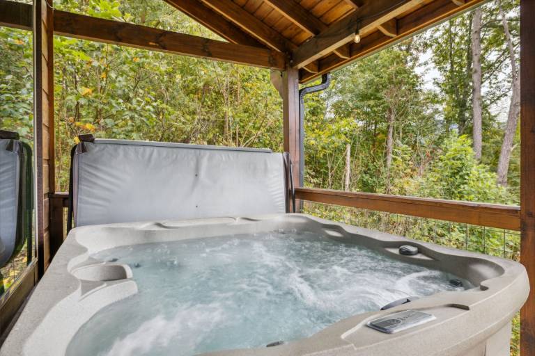 Cabin with hot tub, pool & barbeque | Mountain view — photo 2
