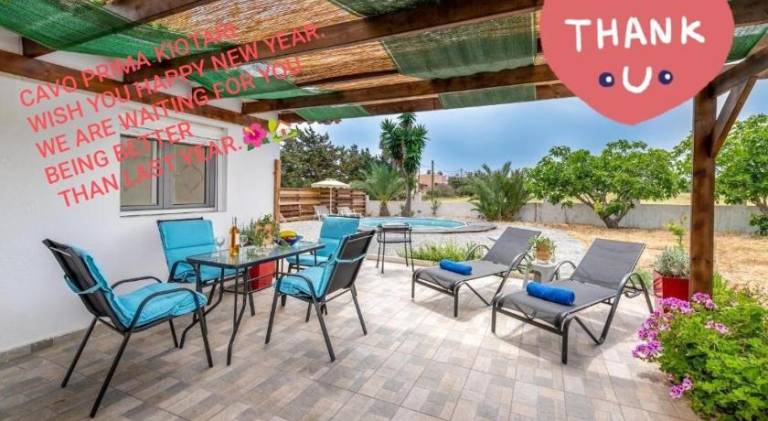 House with private pool, terrace & yard in Rhodes