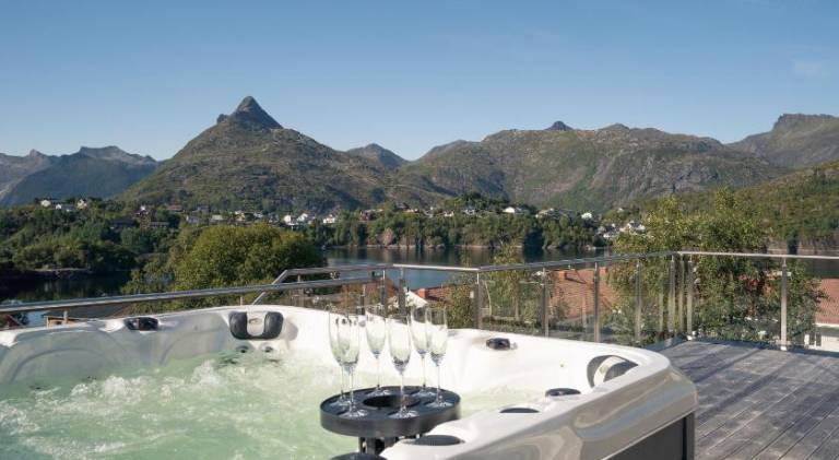 Seaview and private roof top terrace with jacuzzi in Lofoten — photo 4