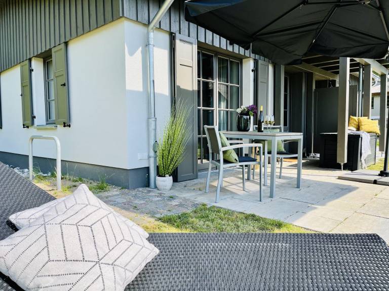 Children-friendly nice rental apartment with terrace, sauna & yard | Garden view | Pets are welcome in Putbus