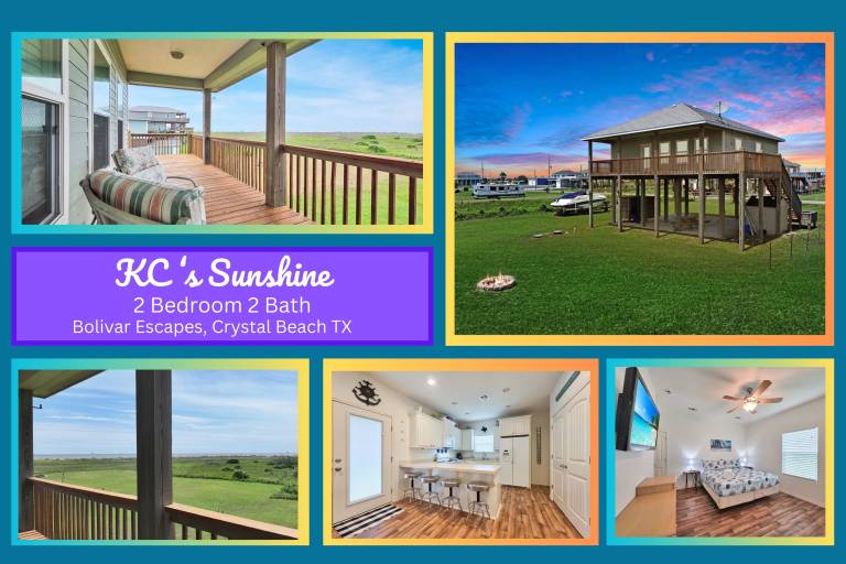 Vacation home with yard & grill | Beach view in Bolivar, TX