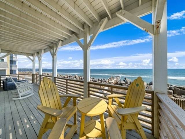 Vacation home with patio in Carolina Beach, NC