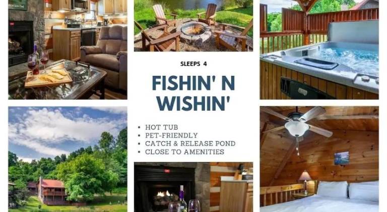 Fishin N Wishin Catch and Release FirePit HotTub in Sevierville, TN