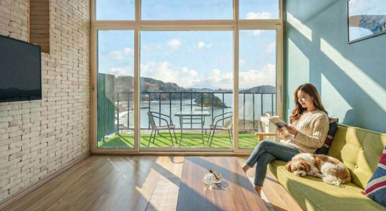 Vacation home with BBQ | Pets allowed in Yeosu