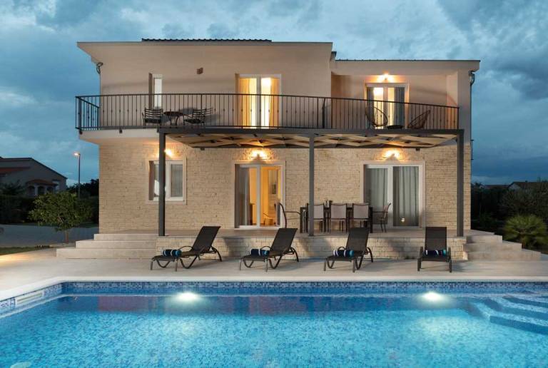 Family-oriented villa with pool & grill | Pool view | Pets are welcome in Zadar