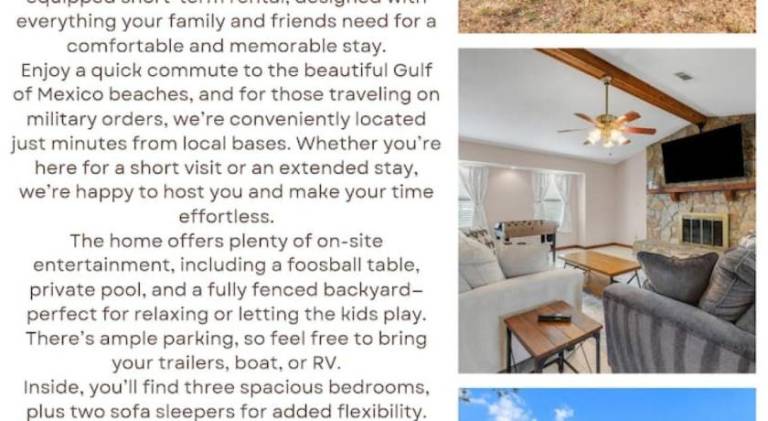 House with pool | Suitable for remote work in Fort Walton Beach, FL