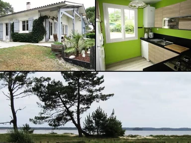 House with patio, yard & grill in Lacanau