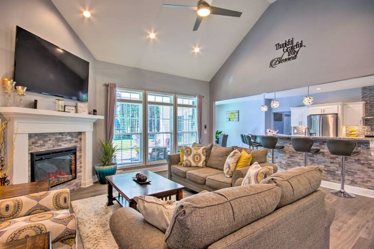 Bright Hopkins Home w Game Room & Fire Pit