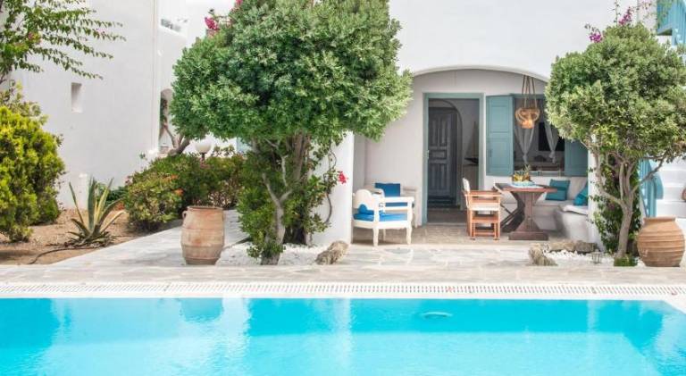 Mykonian Style w Shared Pool Houses & Nighttime Security Guard in Mykonos