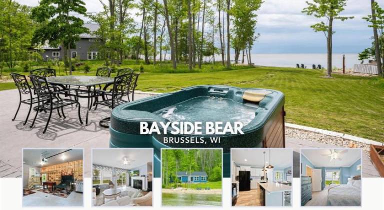 Bayfront Escape Hot Tub, Kayaks Dogs Welcome in Door County, WI