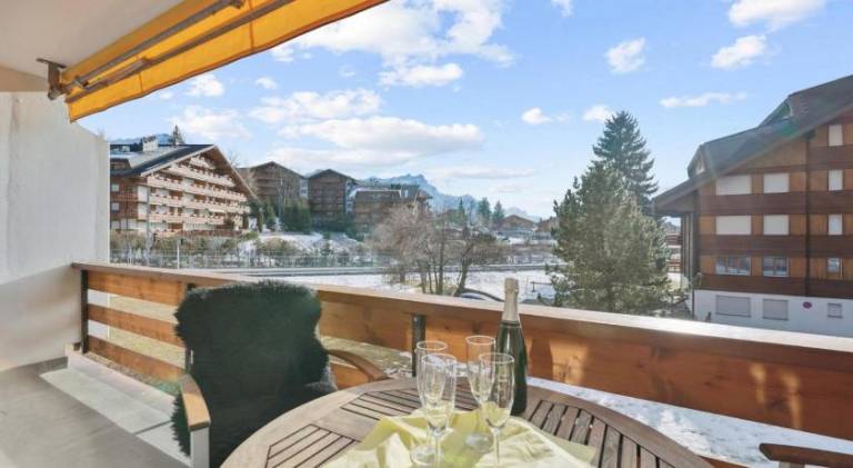 Central flat in Villars sur Ollon, Amethyste, for 4, with two double beds, balcony and 75m to ski-tr — photo 4
