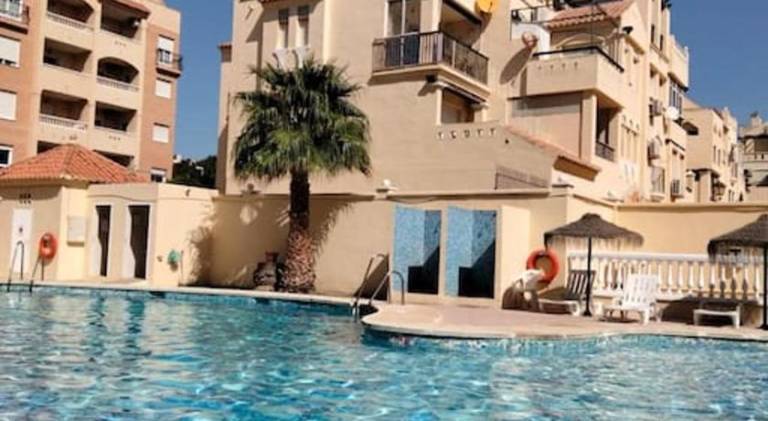 Holiday apartment with patio & private pool in Roquetas de Mar